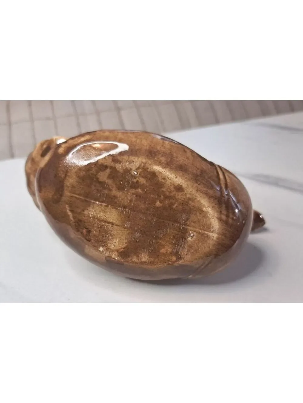 Vintage Hand-Painted Mid-Century Brown Ceramic Mallard Duck Planter 6